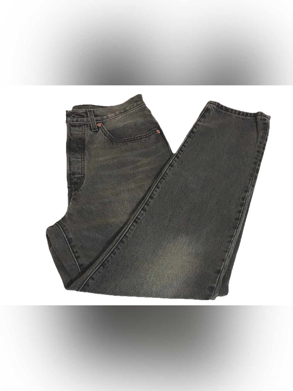 Levi's 501 ‘81 Women’s Front Button Straight Leg High Rise Tapered Charcoal Jean - Picture 6 of 12